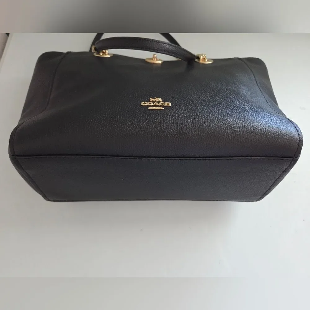 NWOT Coach Black Leather Chain Tote